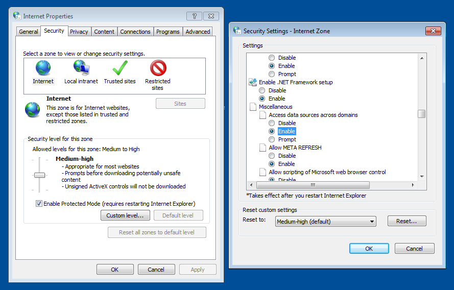 IE9 Access data sources across domains